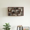 Basicwise Modern 8 Tier Bookcase Wall Mount and Freestanding Storage Shelves For Decoration Display, Cherry QI004420.CR
